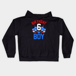 6Th Birthday For Girls Boys 6 Yrs Old Ice Hockey Fan Kids Hoodie